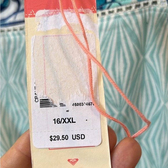 NWT Roxy tropical print tank top with open back girls size 16 - Picture 6 of 7